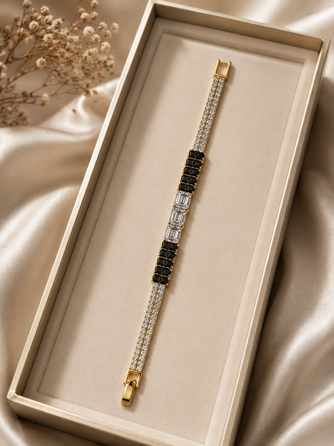 Black & Crystal Luxe Bracelet