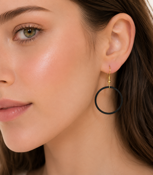 Classic Black Hoop Earrings