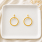 Golden Circle Drop Earrings