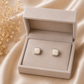 Ivory Square Stud Earrings