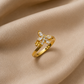 White Zirconia Butterfly Ring