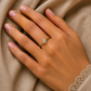 Zirconia Studed Golden Plated Ring
