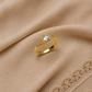 Zirconia Studed Golden Plated Ring
