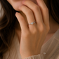 White Crystal Silver Ring