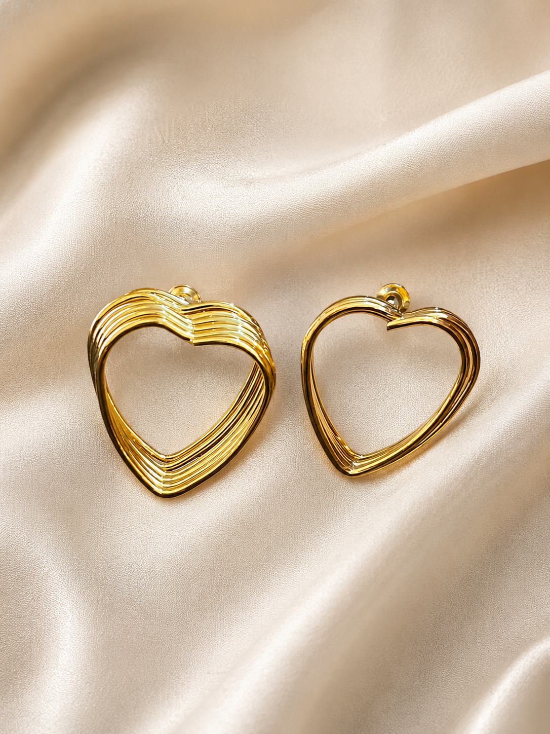 Golden Heart Hoop Earrings