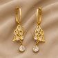 Organic Golden Butterfly Drop Earring