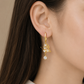 Organic Golden Butterfly Drop Earring