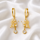 Organic Golden Butterfly Drop Earring