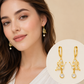 Organic Golden Butterfly Drop Earring