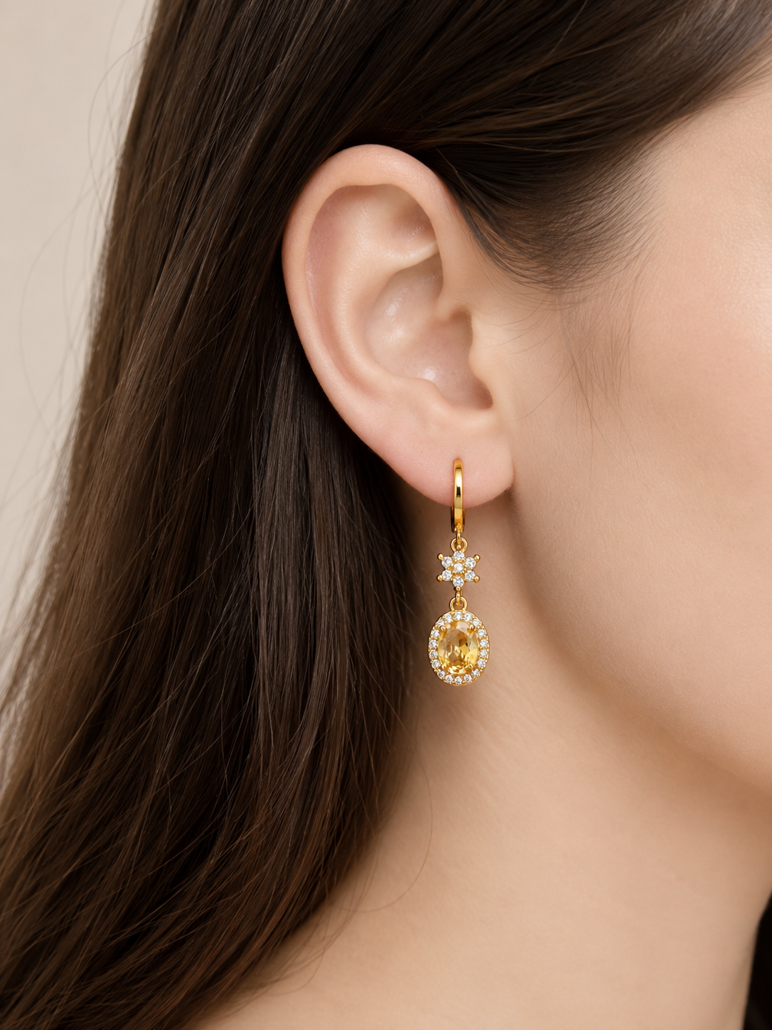 Rose Gold Cubic Zirconia Earrings