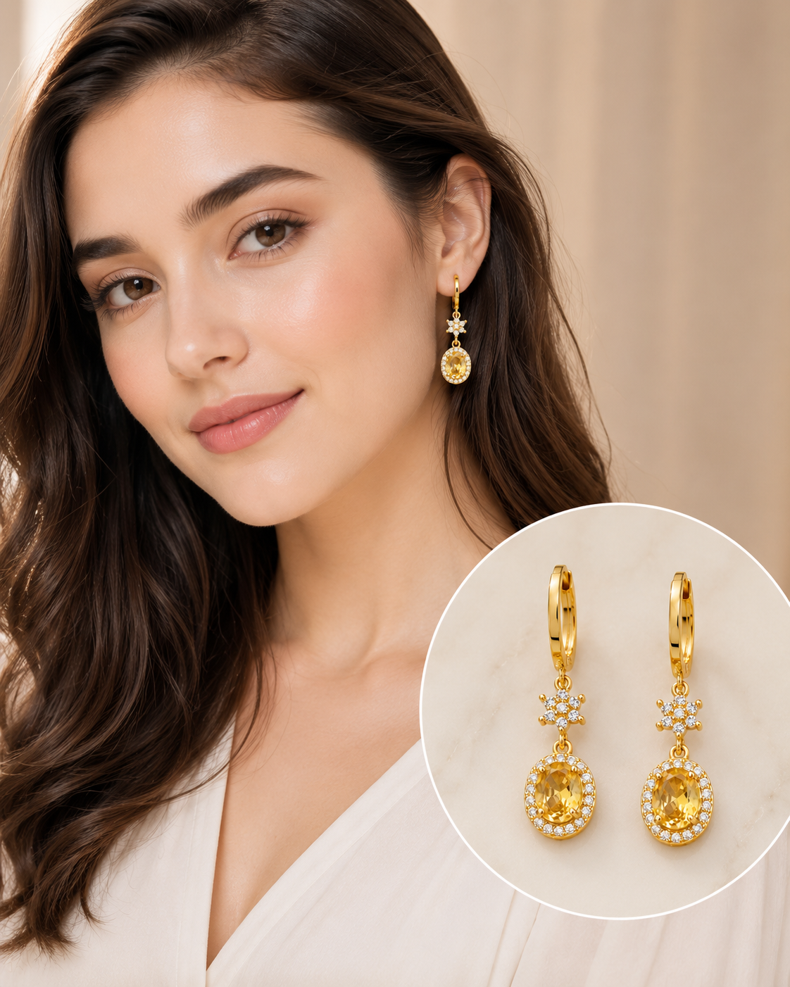Rose Gold Cubic Zirconia Earrings