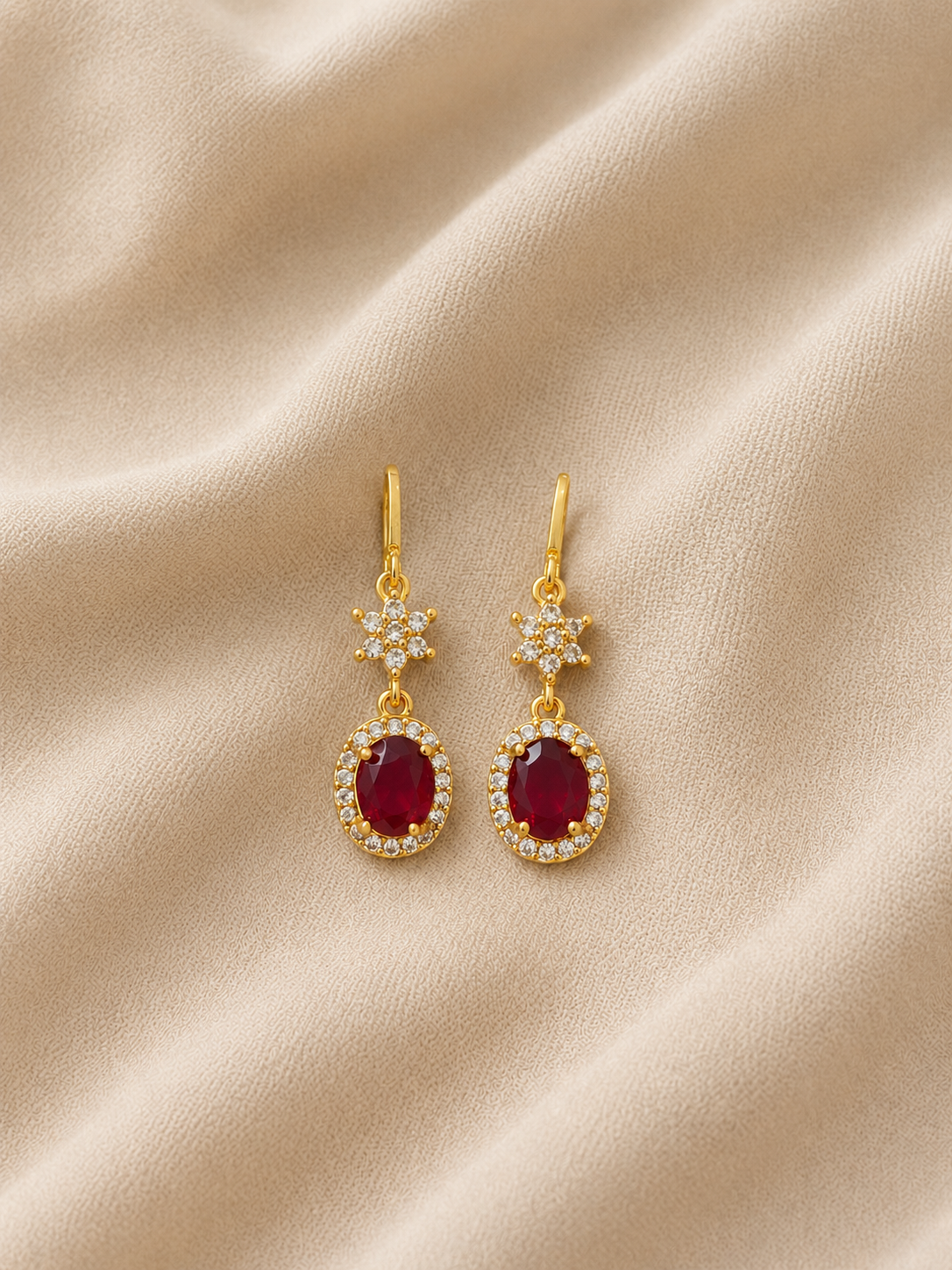 Red Cubic Zirconia Earrings