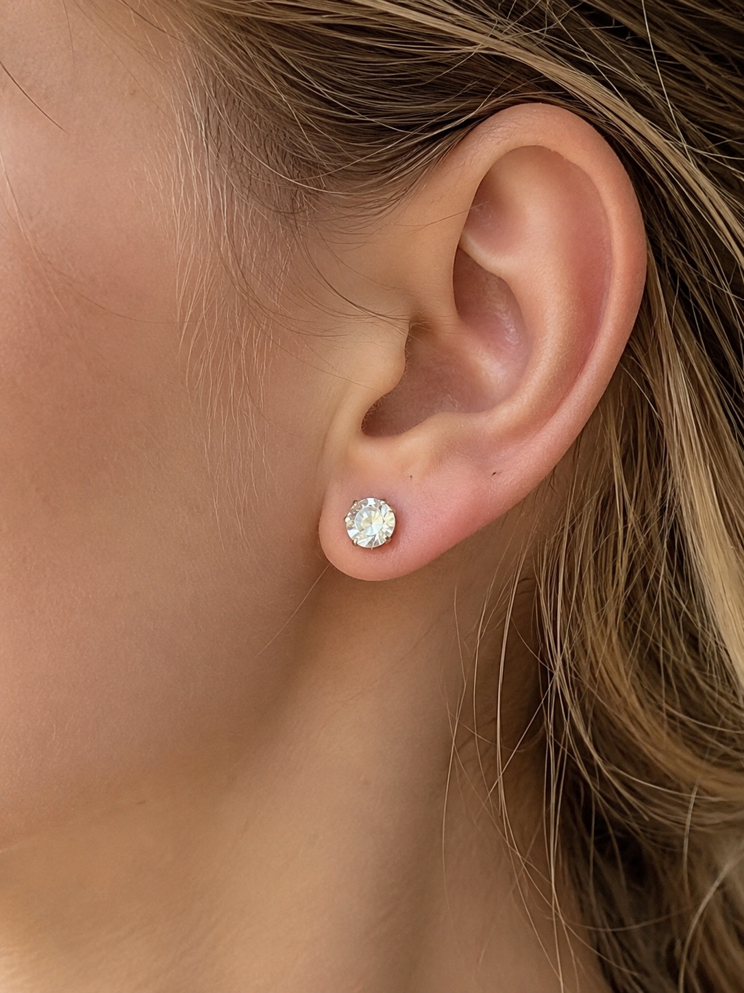Radiant Solitaire Stud Earrings.