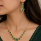 Green Emerald Floral Alloy Choker Set