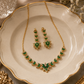 Green Emerald Floral Alloy Choker Set
