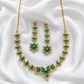 Green Emerald Floral Alloy Choker Set