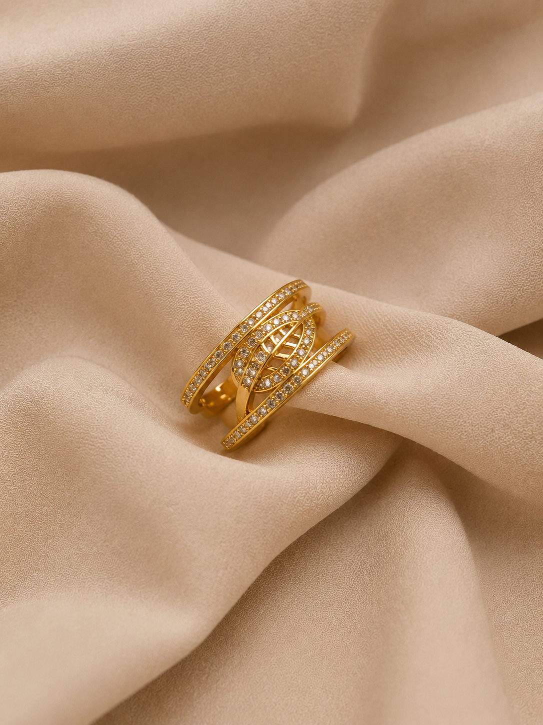 Golden Leaf Diamond Ring