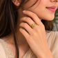 Golden Leaf Diamond Ring