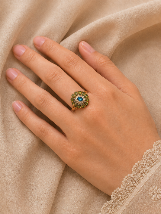 Yellow Golden Cluster Ring