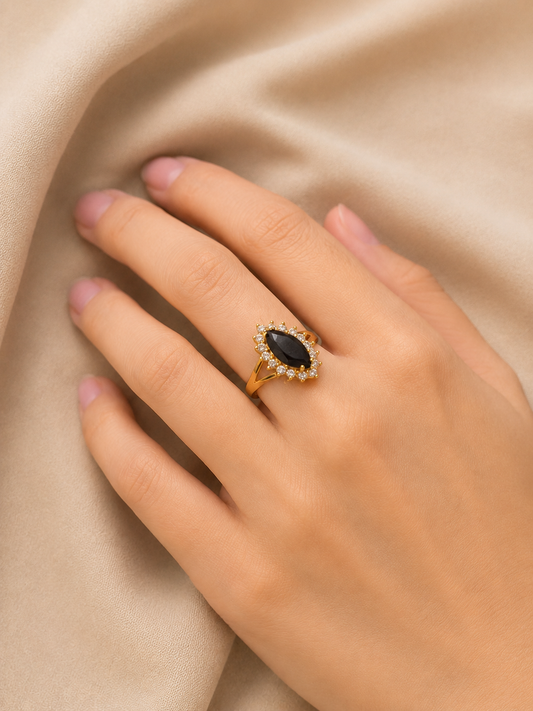 Marquise Black Ring