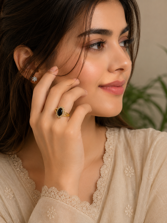Marquise Black Ring