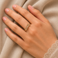 Inlaid Crystal Glass Golden Ring