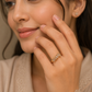 Inlaid Crystal Glass Golden Ring