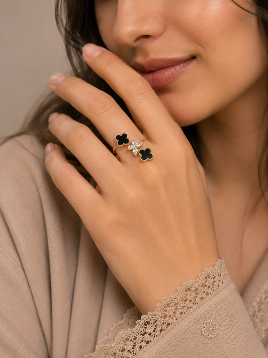 Clover & Butterfly Ring