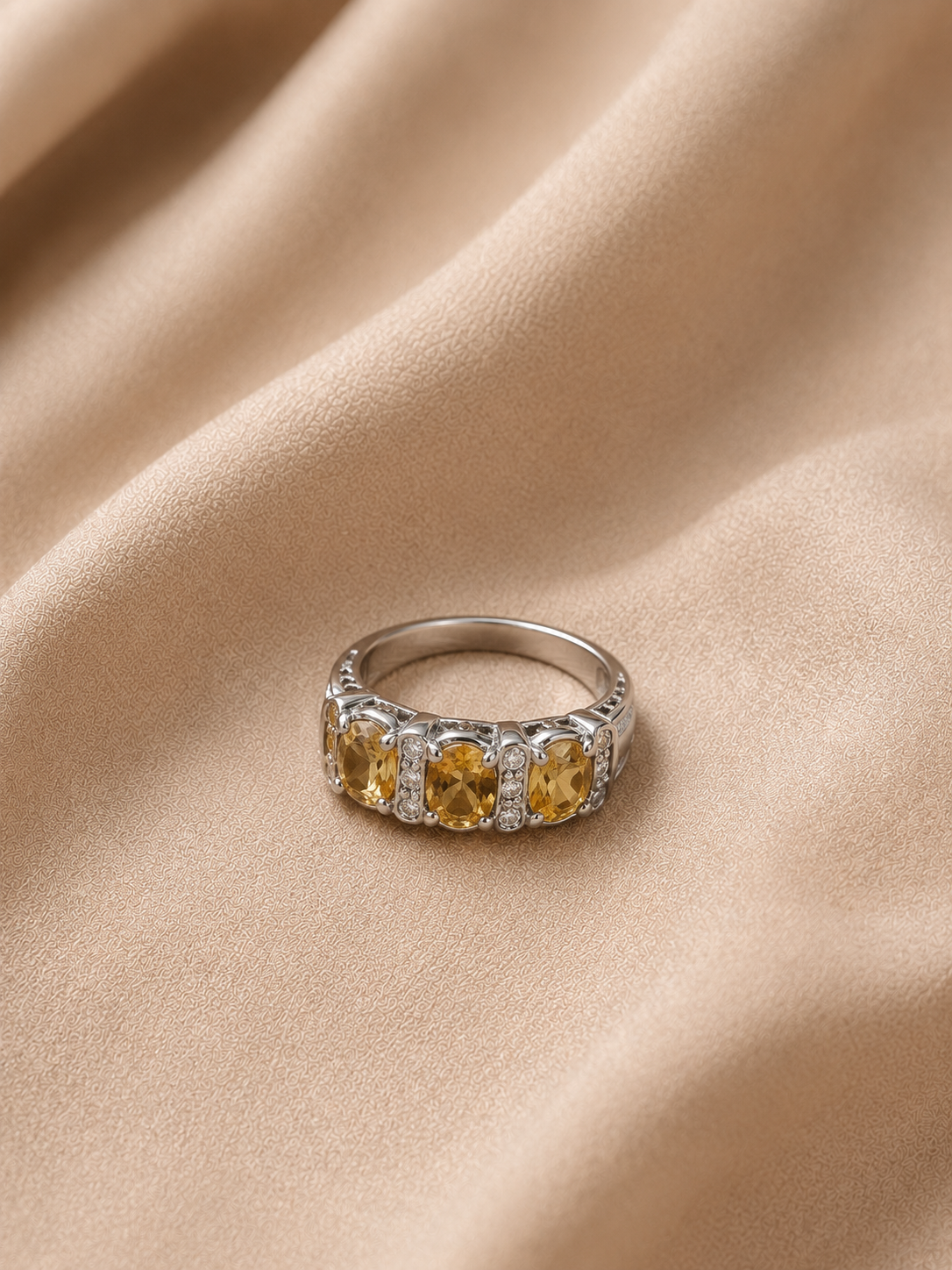 Orange Sapphire Stones Ring