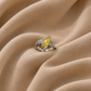 White Golden Light Opal Ring