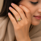 White Golden Light Opal Ring