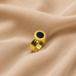 Roman Numeral Black Shell Ring