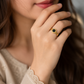 Roman Numeral Black Shell Ring