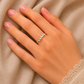 Inlaid White Glass Golden Ring