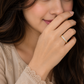 Inlaid White Glass Golden Ring