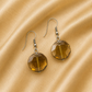 Amber Crystal Disc Drop Earrings