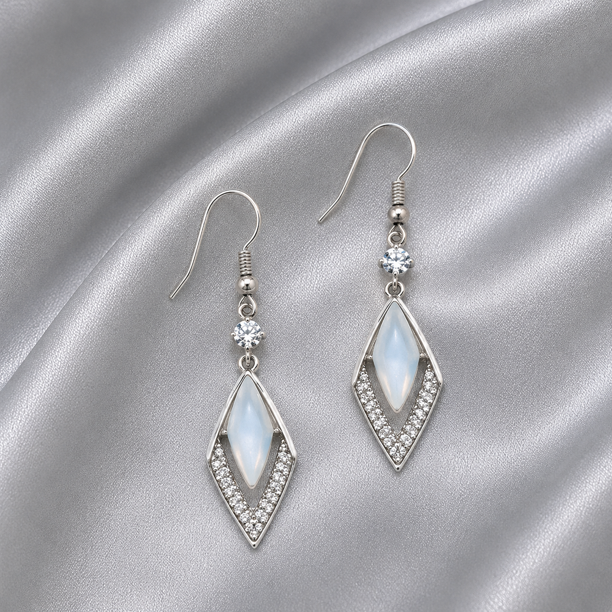 Crystal Diamond Drop Earrings