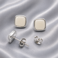 Ivory Square Stud Earrings