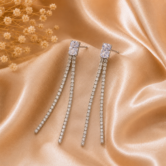 Crystal Tassel Drop Earrings