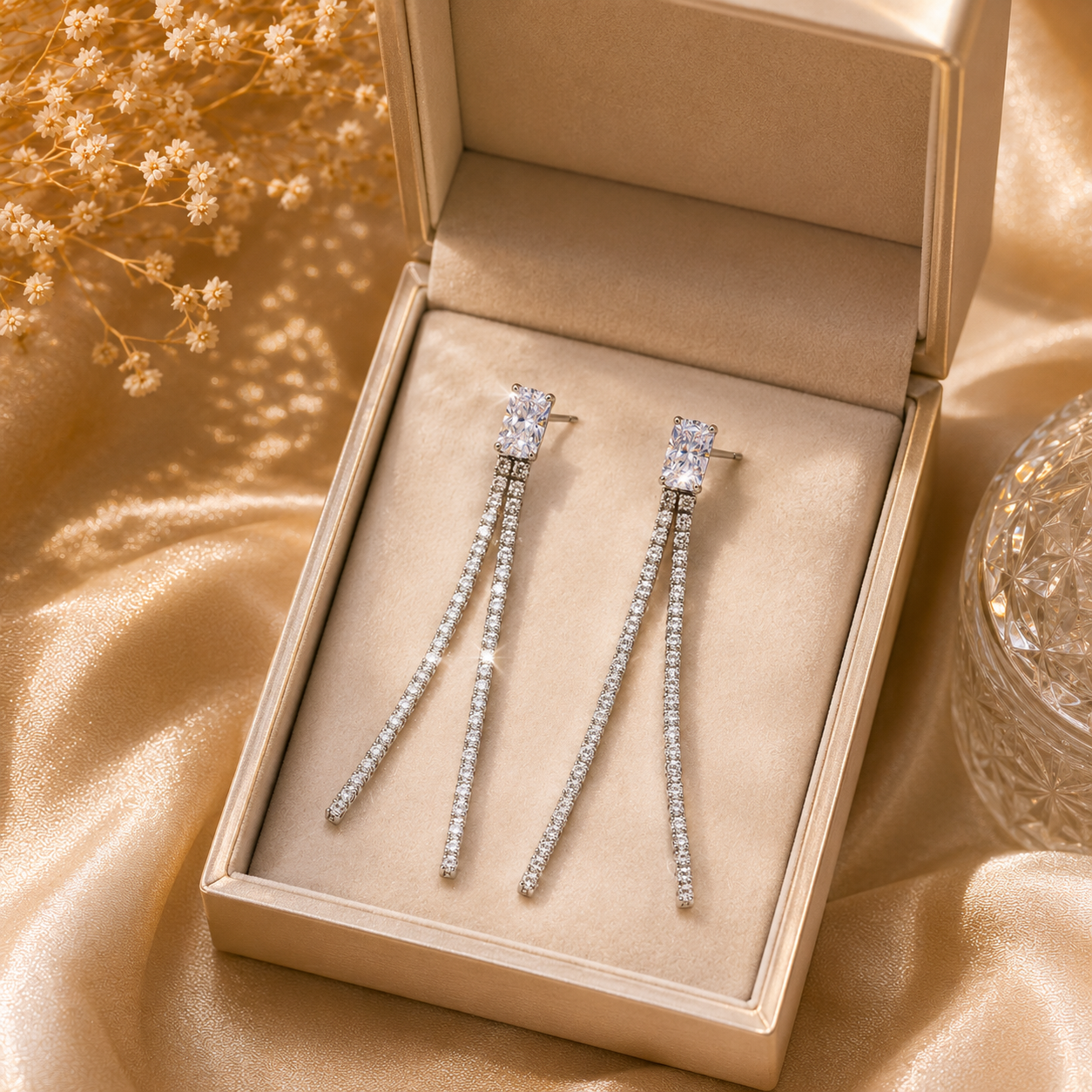 Crystal Tassel Drop Earrings