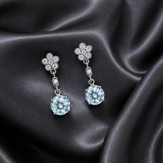 Floral Crystal Drop Earrings