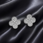 Crystal Clover Stud Earrings