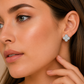 Crystal Clover Stud Earrings