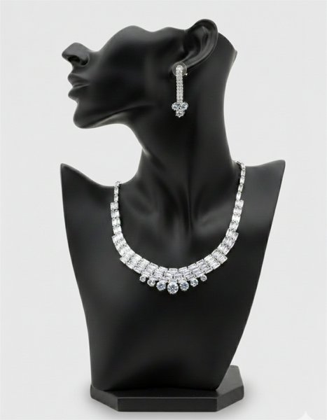 Silver Zirconia Choker Set