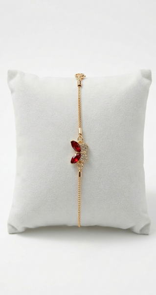 Red Butterfly Golden Toned Bracelets