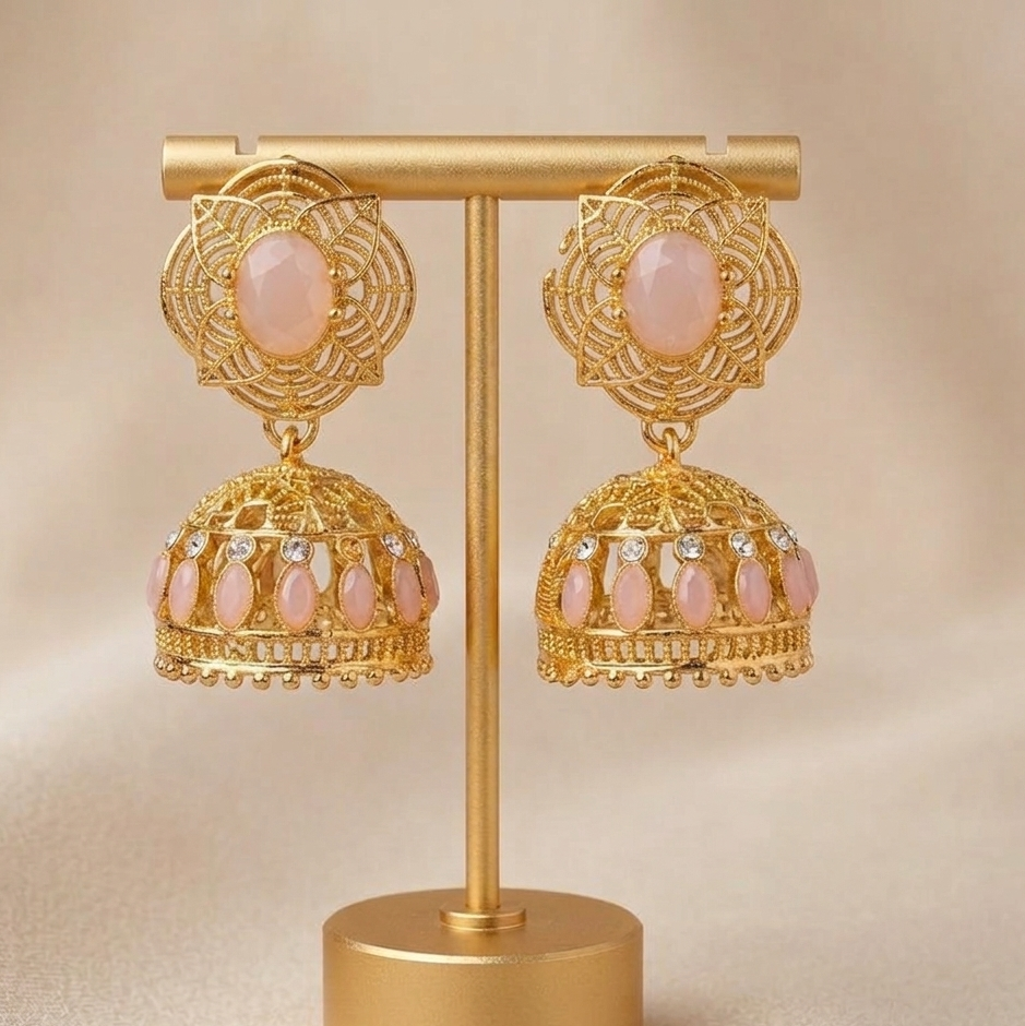 Blush Lotus Jhumkas