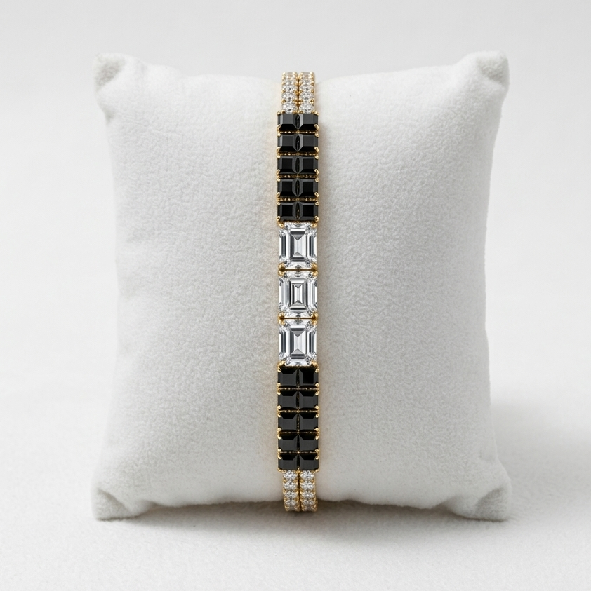 Black And White Luxurious Crystal Bracelet