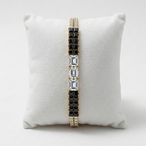 Black And White Luxurious Crystal Bracelet