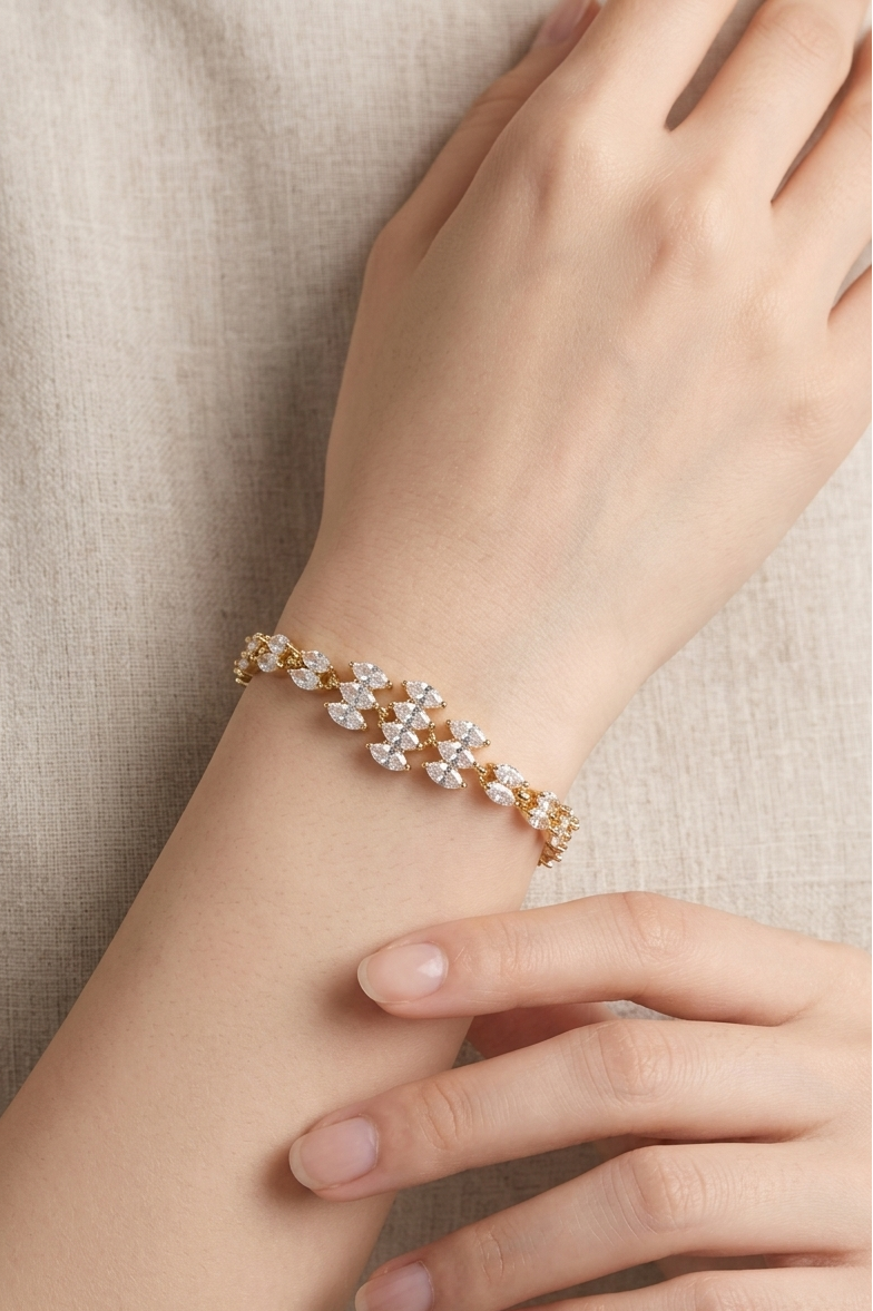Marquise Crystal Cascade Bracelet