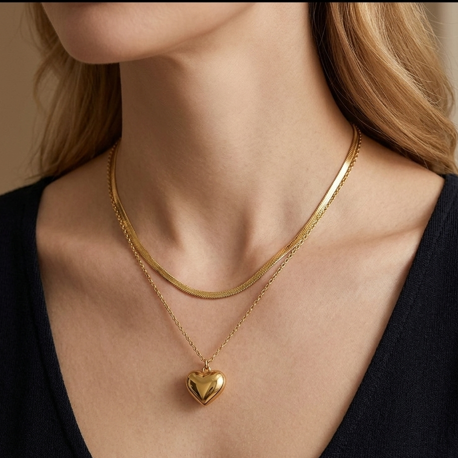 Double layer Heart Pendant